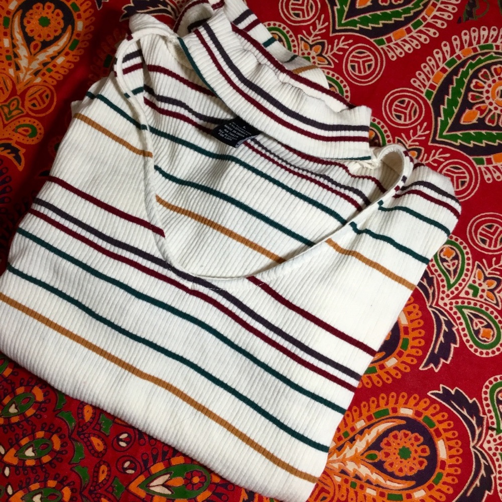 Striped Choker Built in Top